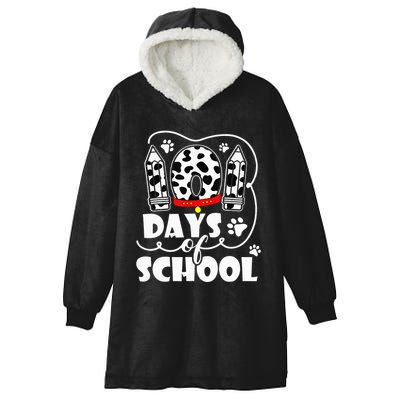 101 days of school dalmatian dog 100 days smarter teachers Hooded Wearable Blanket