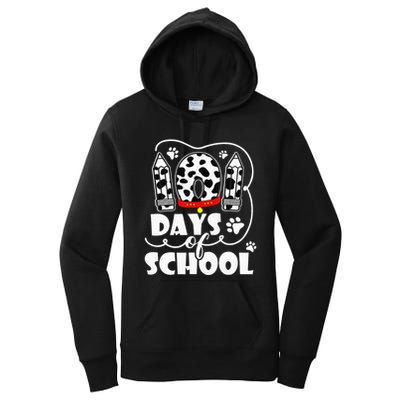 101 days of school dalmatian dog 100 days smarter teachers Women's Pullover Hoodie