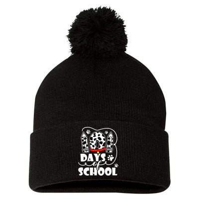 101 days of school dalmatian dog 100 days smarter teachers Pom Pom 12in Knit Beanie