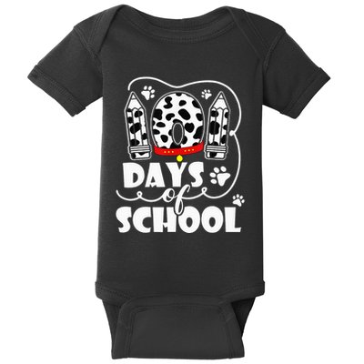 101 days of school dalmatian dog 100 days smarter teachers Baby Bodysuit