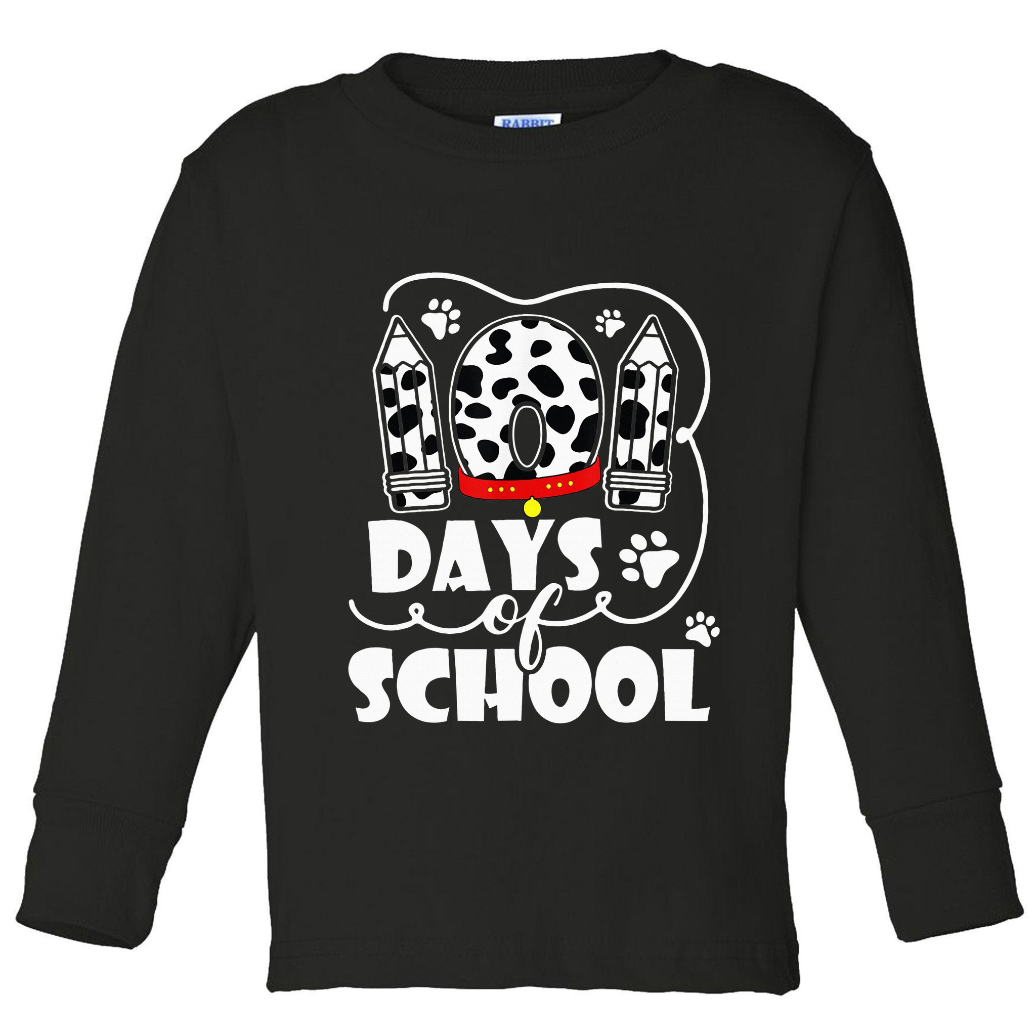 101 days of school dalmatian dog 100 days smarter teachers Toddler Long Sleeve Shirt