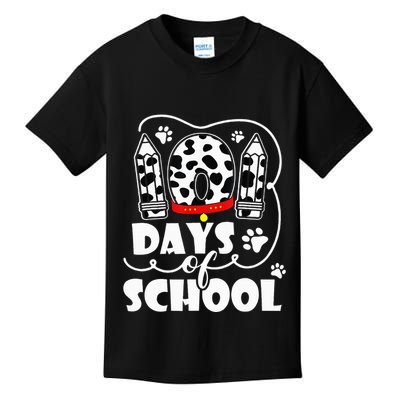 101 days of school dalmatian dog 100 days smarter teachers Kids T-Shirt