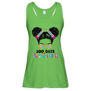 100 Days Of Kindergarten Girls Messy 100th Day Of School Ladies Essential Flowy Tank