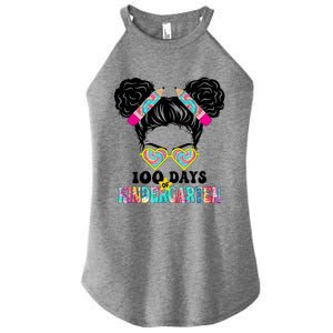 100 Days Of Kindergarten Girls Messy 100th Day Of School Women's Perfect Tri Rocker Tank