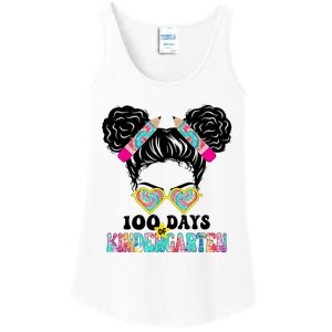 100 Days Of Kindergarten Girls Messy 100th Day Of School Ladies Essential Tank