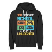 100 Days Of School Level Unlocked Video Game Fan Garment-Dyed Fleece Hoodie