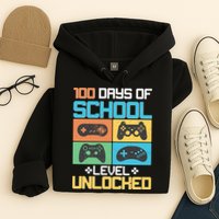 100 Days Of School Level Unlocked Video Game Fan Hoodie
