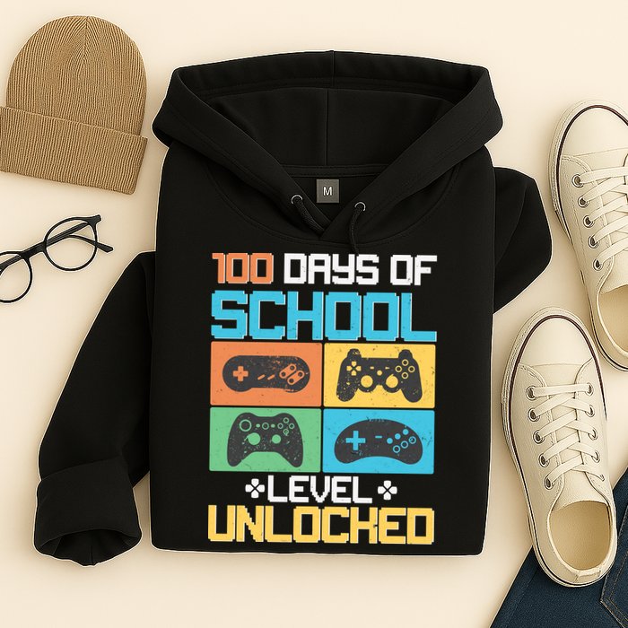 100 Days Of School Level Unlocked Video Game Fan Hoodie