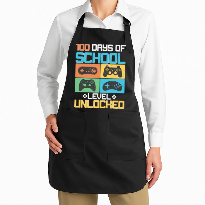 100 Days Of School Level Unlocked Video Game Fan Apron