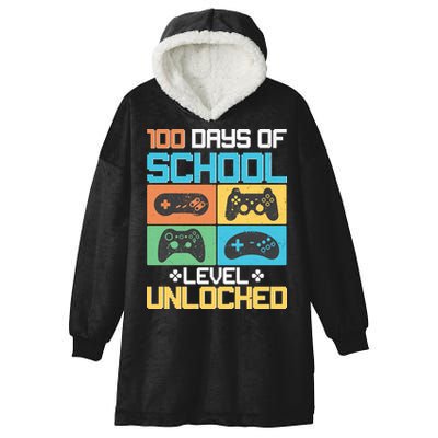 100 Days Of School Level Unlocked Video Game Fan Hooded Wearable Blanket