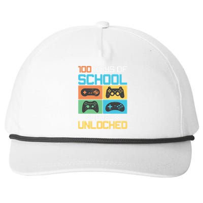 100 Days Of School Level Unlocked Video Game Fan Snapback Five-Panel Rope Hat