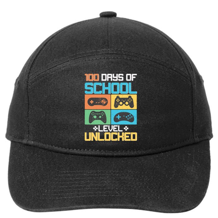 100 Days Of School Level Unlocked Video Game Fan 7-Panel Snapback Hat