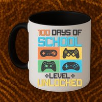 100 Days Of School Level Unlocked Video Game Fan Mug