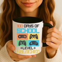 100 Days Of School Level Unlocked Video Game Fan Mug