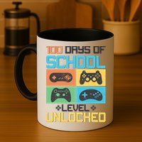 100 Days Of School Level Unlocked Video Game Fan Mug