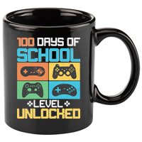 100 Days Of School Level Unlocked Video Game Fan 11oz C Handle Ceramic Mug