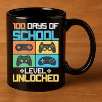 100 Days Of School Level Unlocked Video Game Fan 11oz C Handle Ceramic Mug