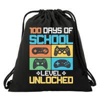 100 Days Of School Level Unlocked Video Game Fan Drawstring Bag