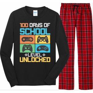 100 Days Of School Level Unlocked Video Game Fan Long Sleeve Pajama Set