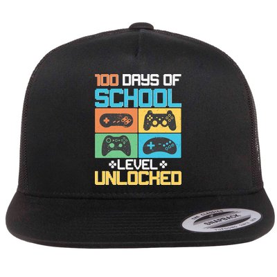100 Days Of School Level Unlocked Video Game Fan Flatbill Hat