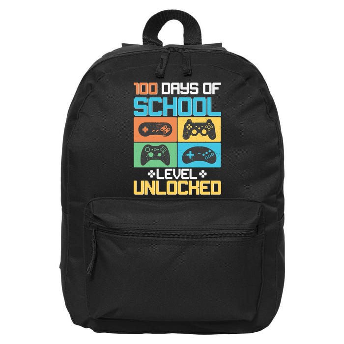 100 Days Of School Level Unlocked Video Game Fan 16 in Basic Backpack