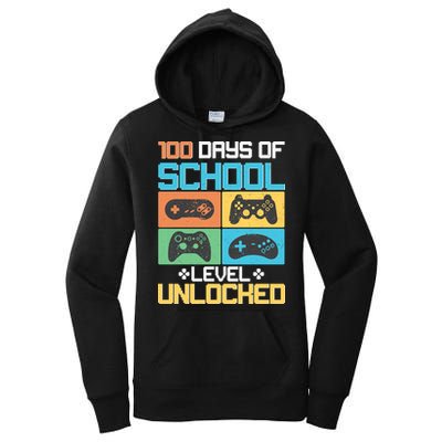 100 Days Of School Level Unlocked Video Game Fan Women's Pullover Hoodie