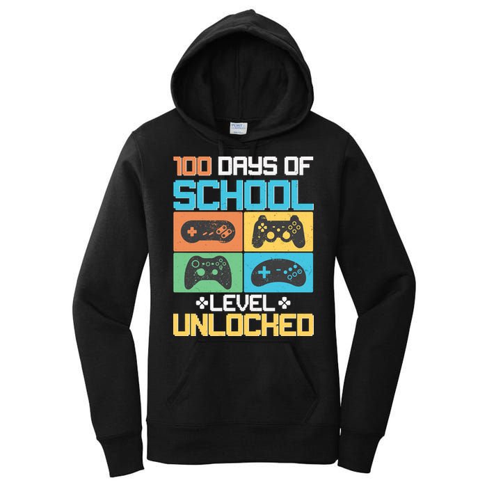 100 Days Of School Level Unlocked Video Game Fan Women's Pullover Hoodie