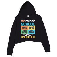 100 Days Of School Level Unlocked Video Game Fan Crop Fleece Hoodie