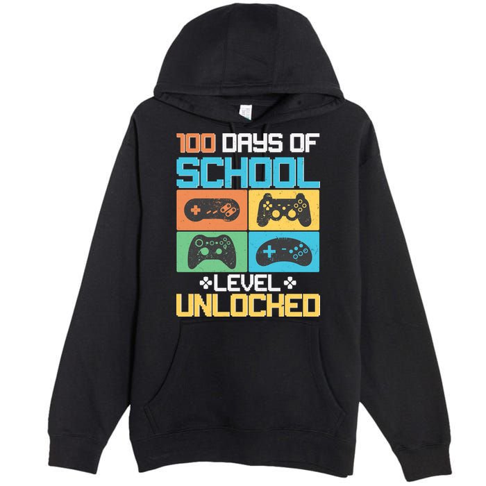 100 Days Of School Level Unlocked Video Game Fan Premium Pullover Hoodie