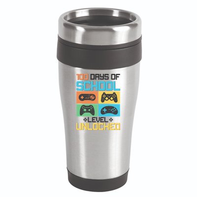 100 Days Of School Level Unlocked Video Game Fan 16oz Travel Tumbler