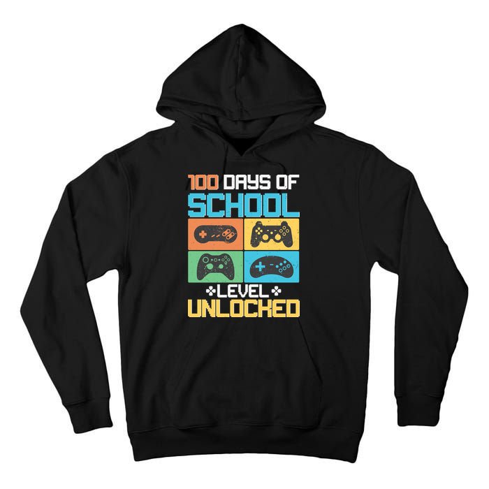 100 Days Of School Level Unlocked Video Game Fan Tall Hoodie