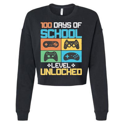 100 Days Of School Level Unlocked Video Game Fan Cropped Pullover Crew