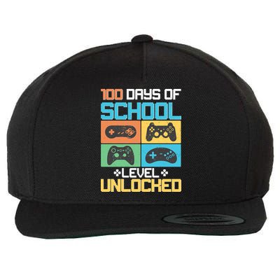 100 Days Of School Level Unlocked Video Game Fan Wool Snapback Cap