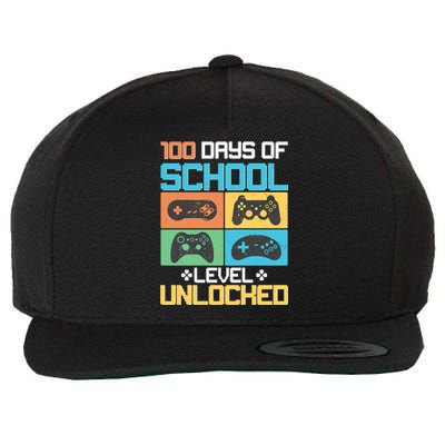 100 Days Of School Level Unlocked Video Game Fan Wool Snapback Cap