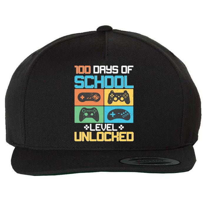 100 Days Of School Level Unlocked Video Game Fan Wool Snapback Cap