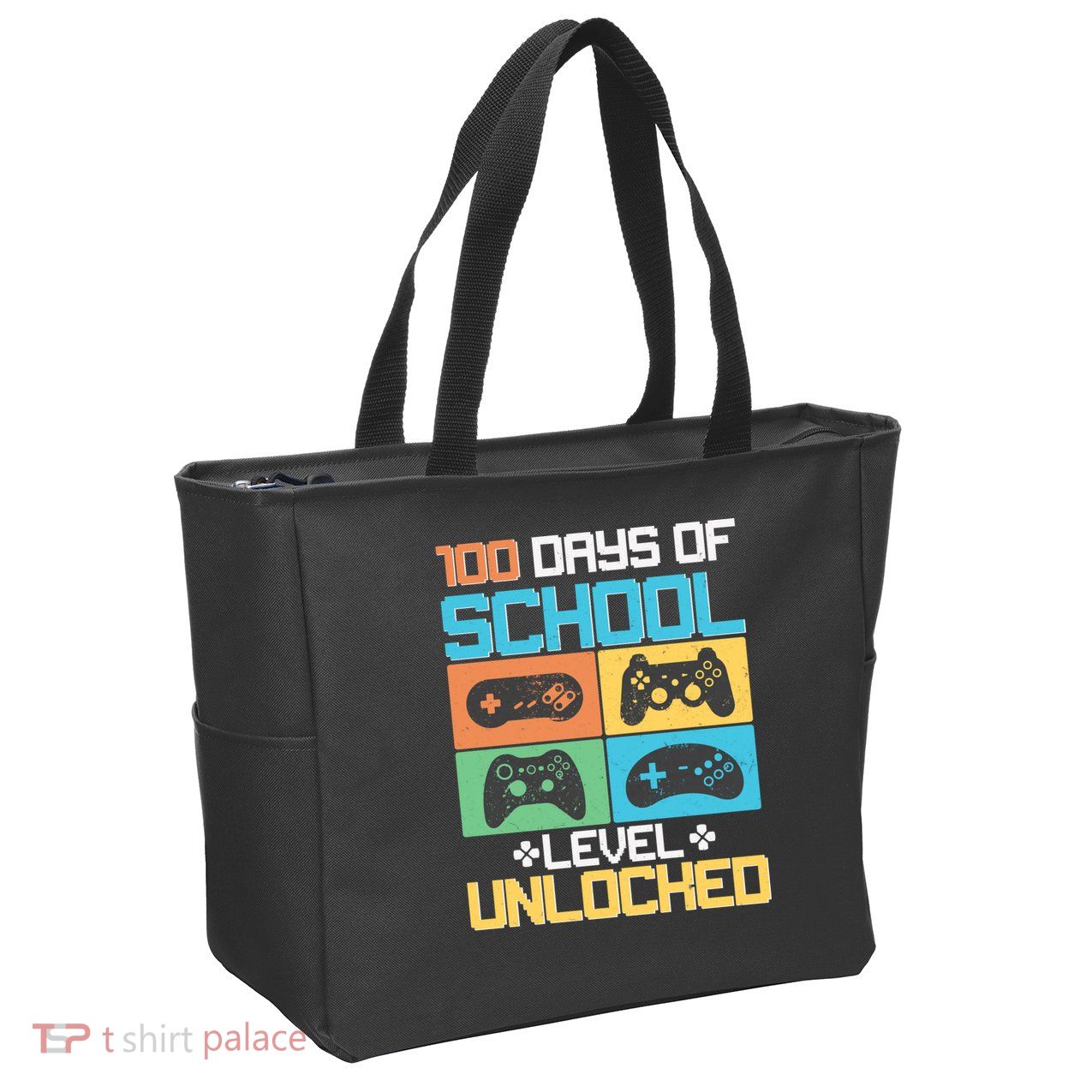 100 Days Of School Level Unlocked Video Game Fan Zip Tote Bag