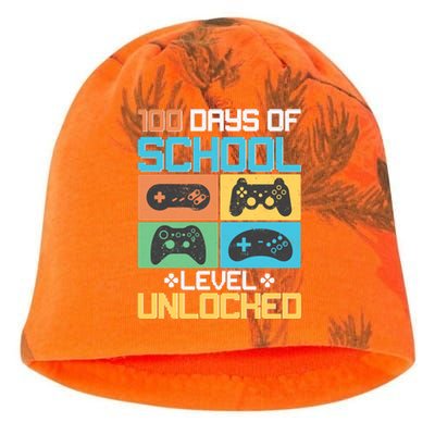 100 Days Of School Level Unlocked Video Game Fan Kati - Camo Knit Beanie