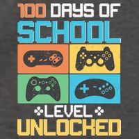 100 Days Of School Level Unlocked Video Game Fan Vector Backpack