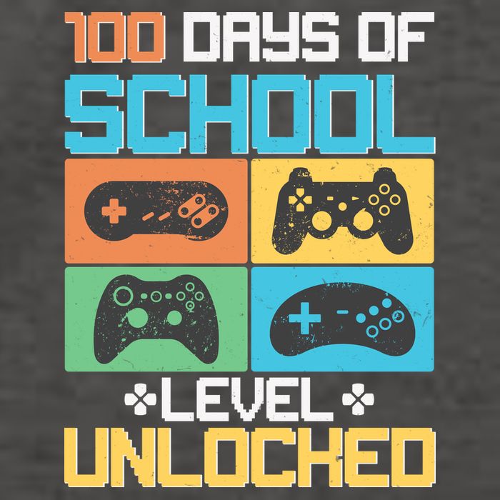 100 Days Of School Level Unlocked Video Game Fan Vector Backpack