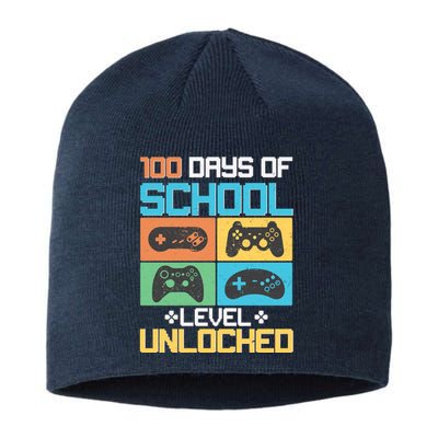 100 Days Of School Level Unlocked Video Game Fan Sustainable Beanie