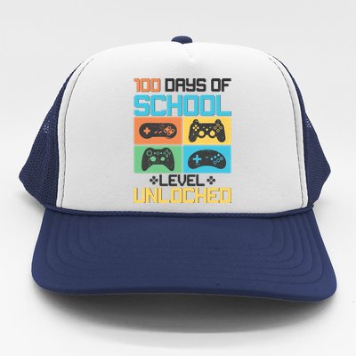 100 Days Of School Level Unlocked Video Game Fan Trucker Hat