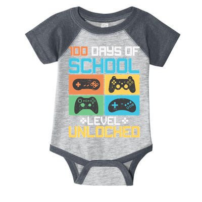 100 Days Of School Level Unlocked Video Game Fan Infant Baby Jersey Bodysuit