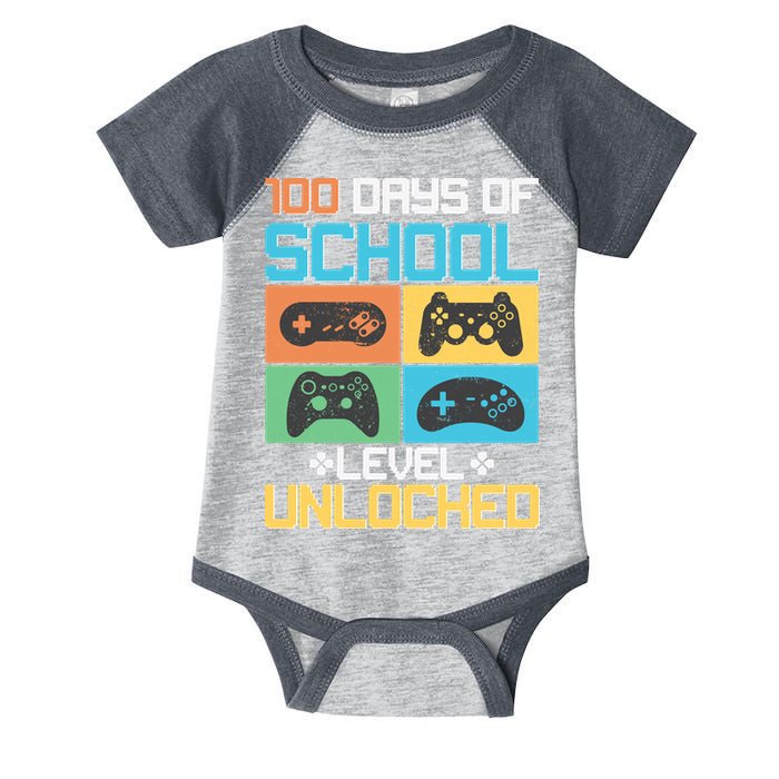 100 Days Of School Level Unlocked Video Game Fan Infant Baby Jersey Bodysuit