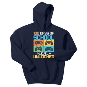 100 Days Of School Level Unlocked Video Game Fan Kids Hoodie