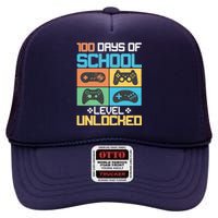 100 Days Of School Level Unlocked Video Game Fan High Crown Mesh Back Trucker Hat