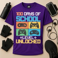 100 Days Of School Level Unlocked Video Game Fan Performance Shirt