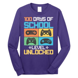 100 Days Of School Level Unlocked Video Game Fan Long Sleeve Shirt