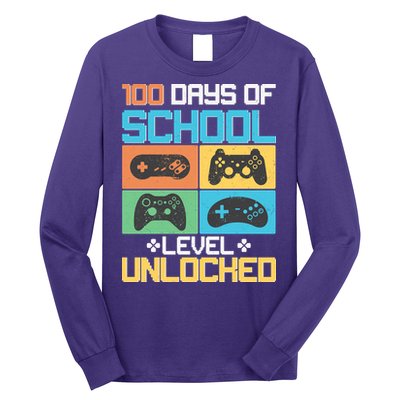 100 Days Of School Level Unlocked Video Game Fan Long Sleeve Shirt