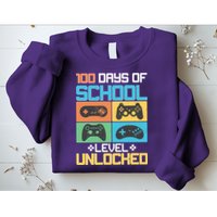100 Days Of School Level Unlocked Video Game Fan Sweatshirt