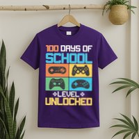 100 Days Of School Level Unlocked Video Game Fan T-Shirt